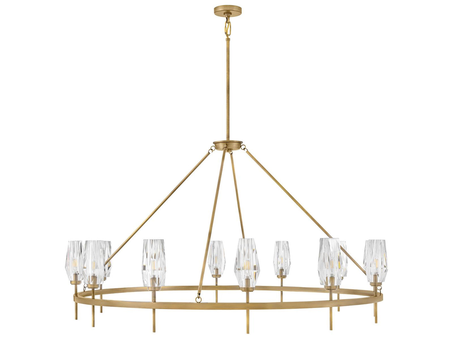 Hinkley Ana 12-Light Extra Large Candelabra Chandelier in Heritage Brass
