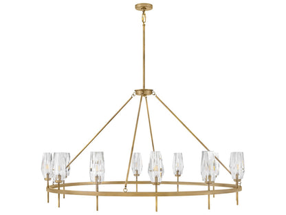 Hinkley Ana 12-Light Extra Large Candelabra Chandelier in Heritage Brass
