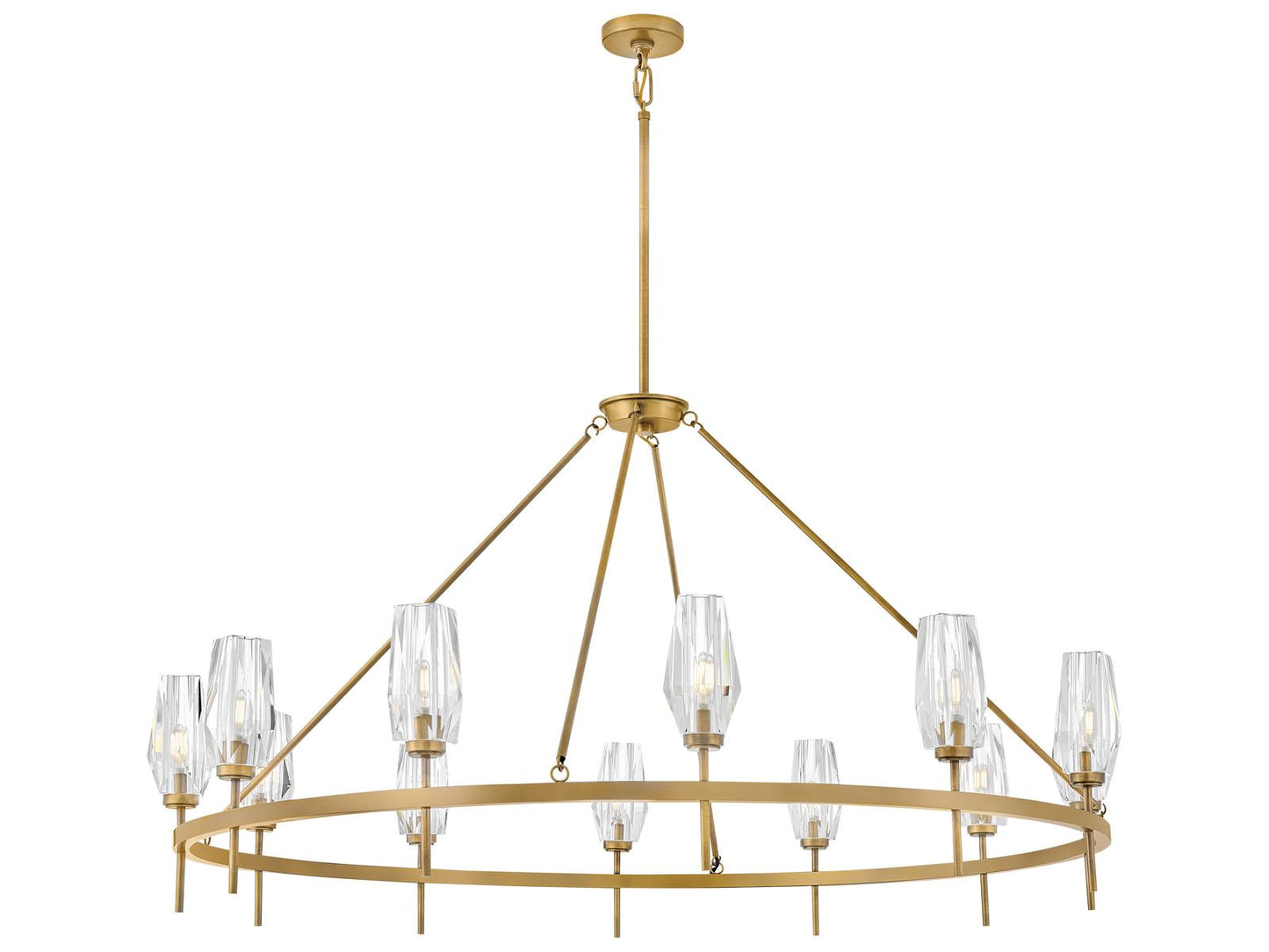 Hinkley Ana 12-Light Extra Large Candelabra Chandelier in Heritage Brass