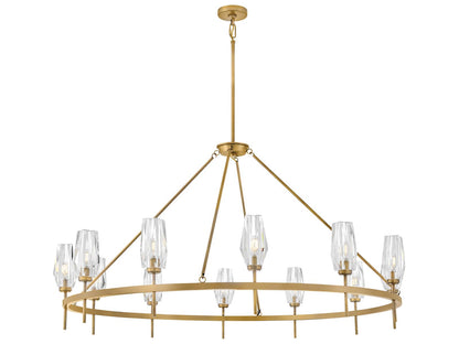 Hinkley Ana 12-Light Extra Large Candelabra Chandelier in Heritage Brass