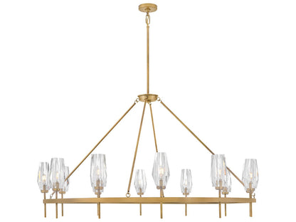 Hinkley Ana 12-Light Extra Large Candelabra Chandelier in Heritage Brass