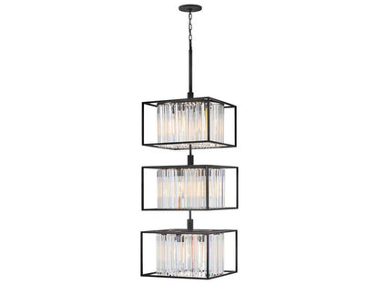 Hinkley Giada 18-Light Black Crystal LED Tiered Chandelier
