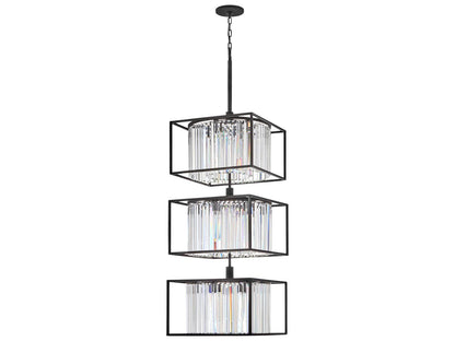 Hinkley Giada 18-Light Black Crystal LED Tiered Chandelier