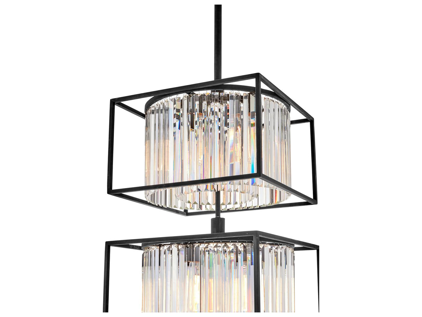 Hinkley Giada 18-Light Black Crystal LED Tiered Chandelier