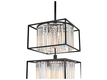 Hinkley Giada 18-Light Black Crystal LED Tiered Chandelier