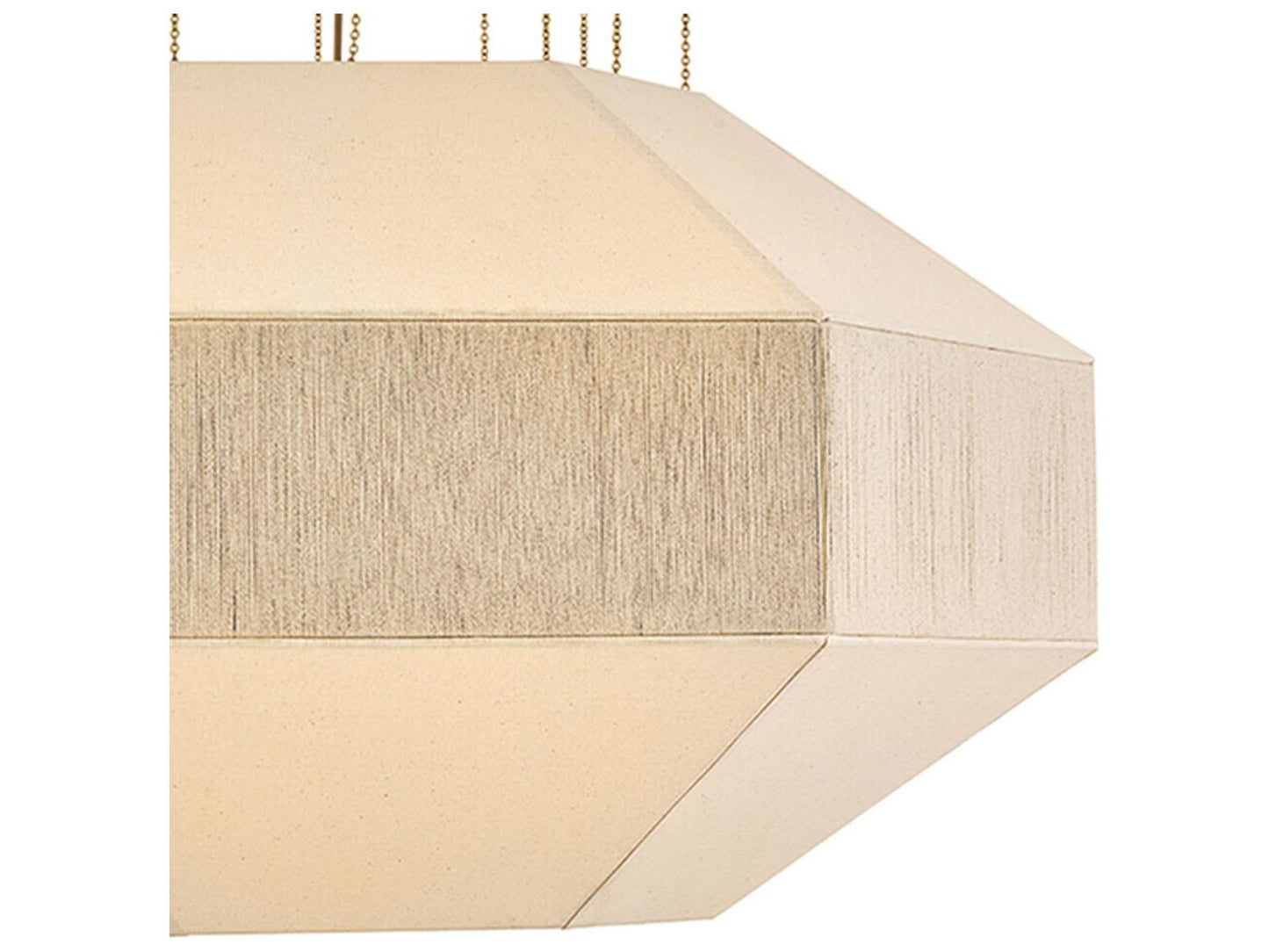 Hinkley Lyla 10-Light Lacquered Brass Geometric Chandelier with Oatmeal Linen Shade
