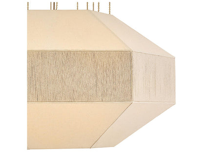 Hinkley Lyla 10-Light Lacquered Brass Geometric Chandelier with Oatmeal Linen Shade
