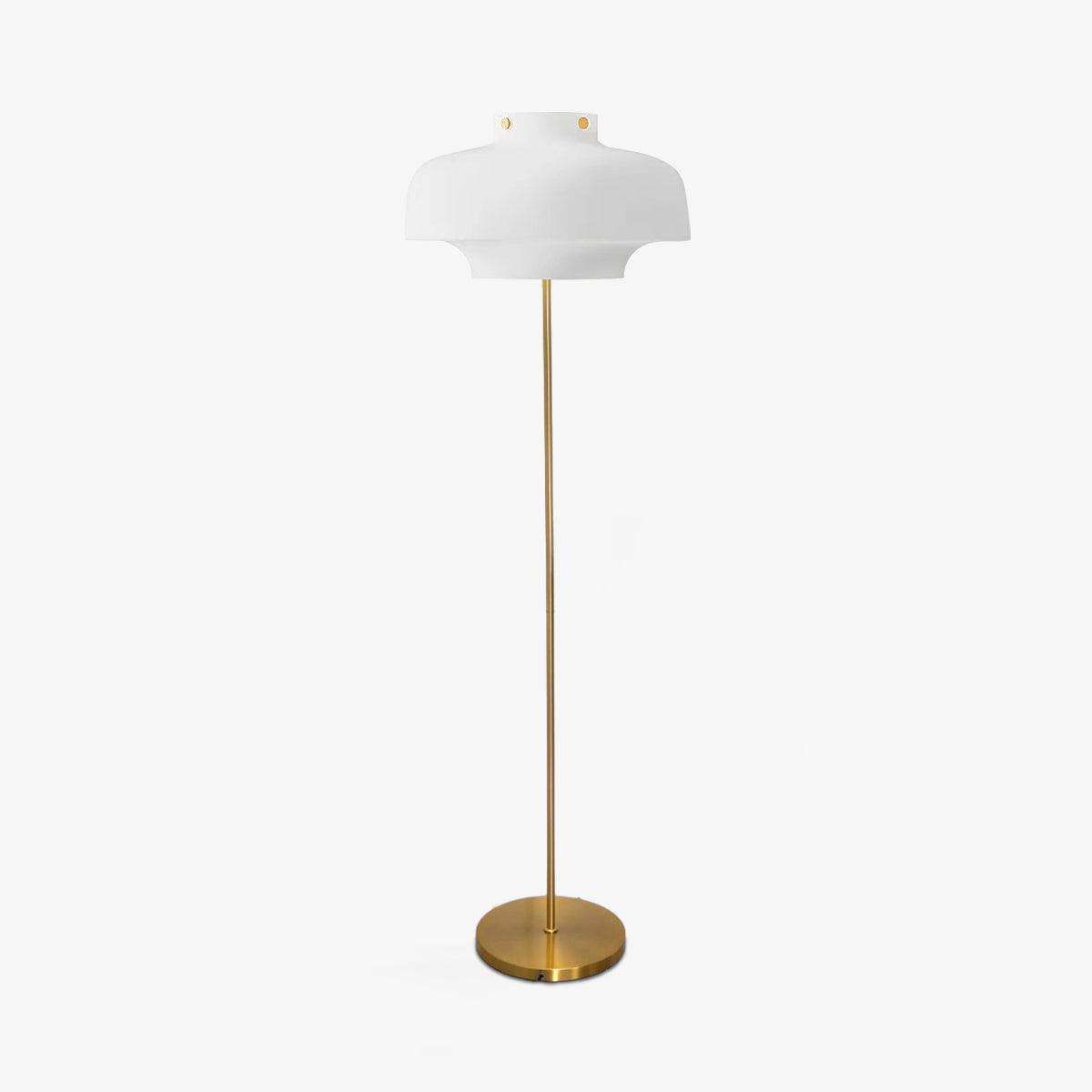 Meridian Floor Lamp ∅ 13.8″ x H 59″ / Dia 35cm x H 150cm / Gold & White / US Plug Floor lamp