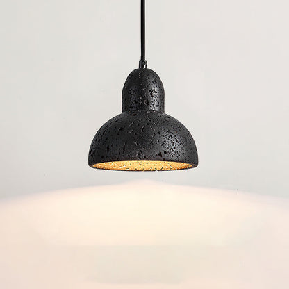 Terra Halo Pendant Light Model A: ∅ 5.9″ x H 5.5″ / Black Travertine pendant Lamp