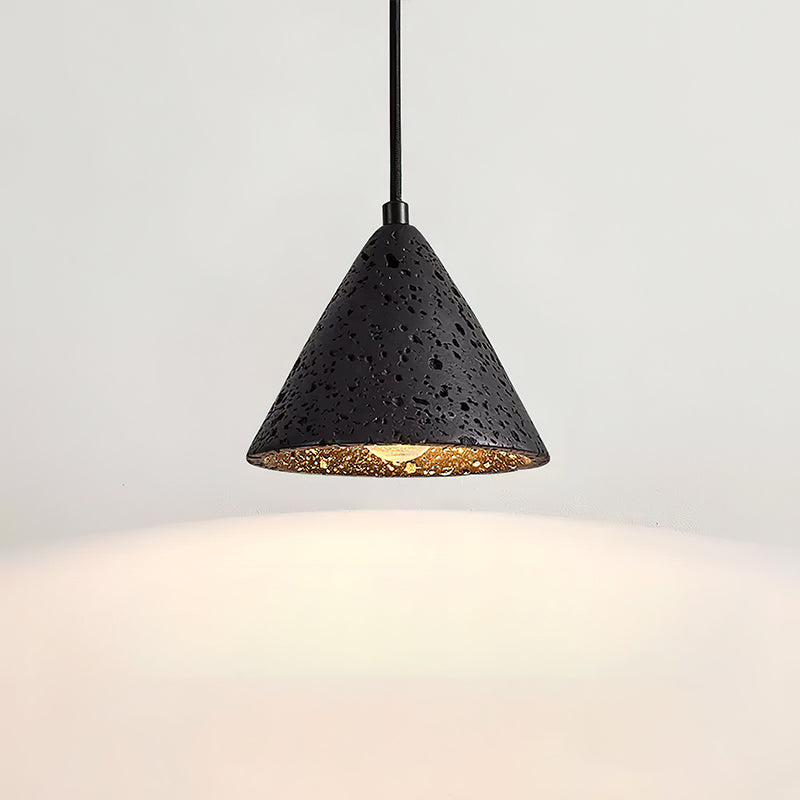 Terra Halo Pendant Light Model B: ∅ 6.3″ x H 5.1″ / Black Travertine pendant Lamp