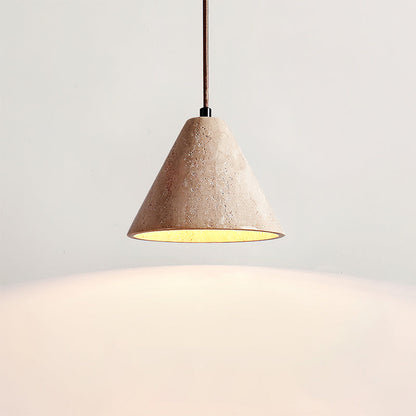 Terra Halo Pendant Light Model B: ∅ 6.3″ x H 5.1″ / Yellow Travertine pendant Lamp