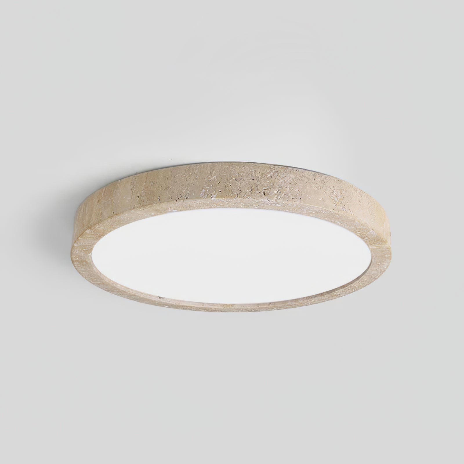 Horizon Travertine Ceiling Light ∅ 14.9″ x H 1.9″ / Yellow Travertine & White / Warm Light 1001 Wall lamp