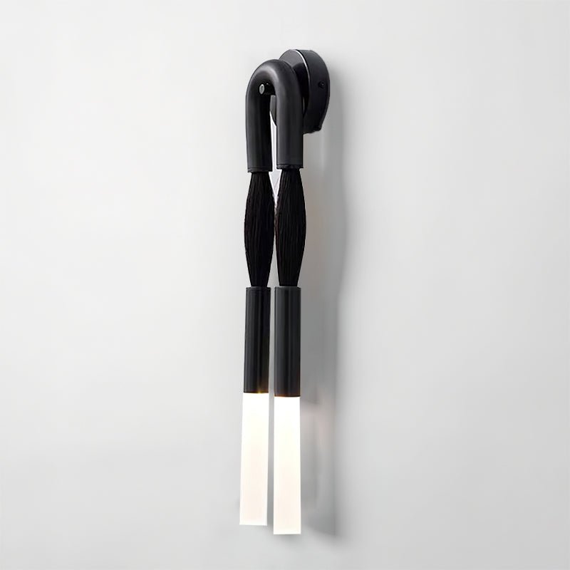 Horsehair Wall Lamp ∅ 6.3″ x H 25.6″ / Dia 16cm x H 65cm / Black / 1 Piece Wall lamp