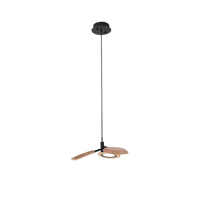 Hotaru Chandelier 1 head ∅ 19.7″ x H 59″ / Wood Color / Warm Light Chandelier