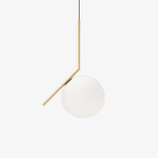 Equilibrium Pendant Light ∅ 7.8″ x H 18.9″ / Dia 20cm x H 48.2cm / Brass & White Pendant light