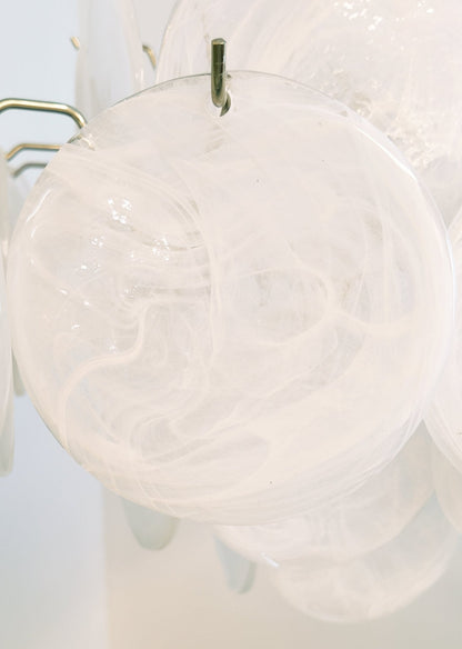 Isadora Glass White Disc Chandelier