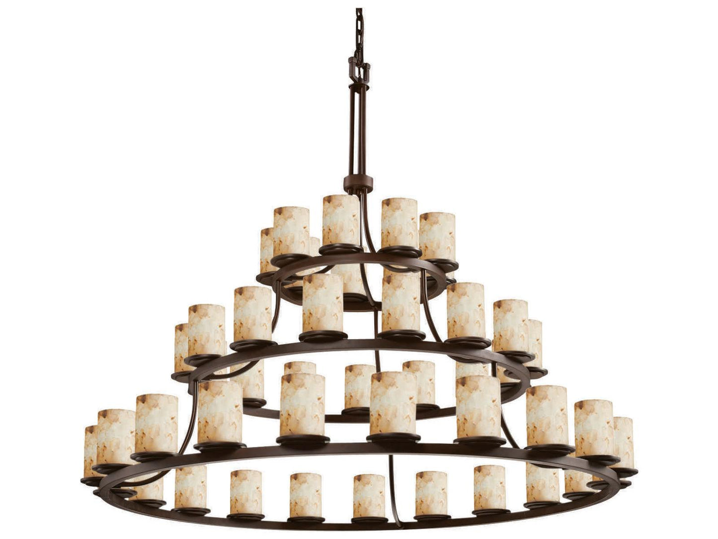 Justice Design Group Alabaster Rocks 45-Light Cylinder Tiered Chandelier