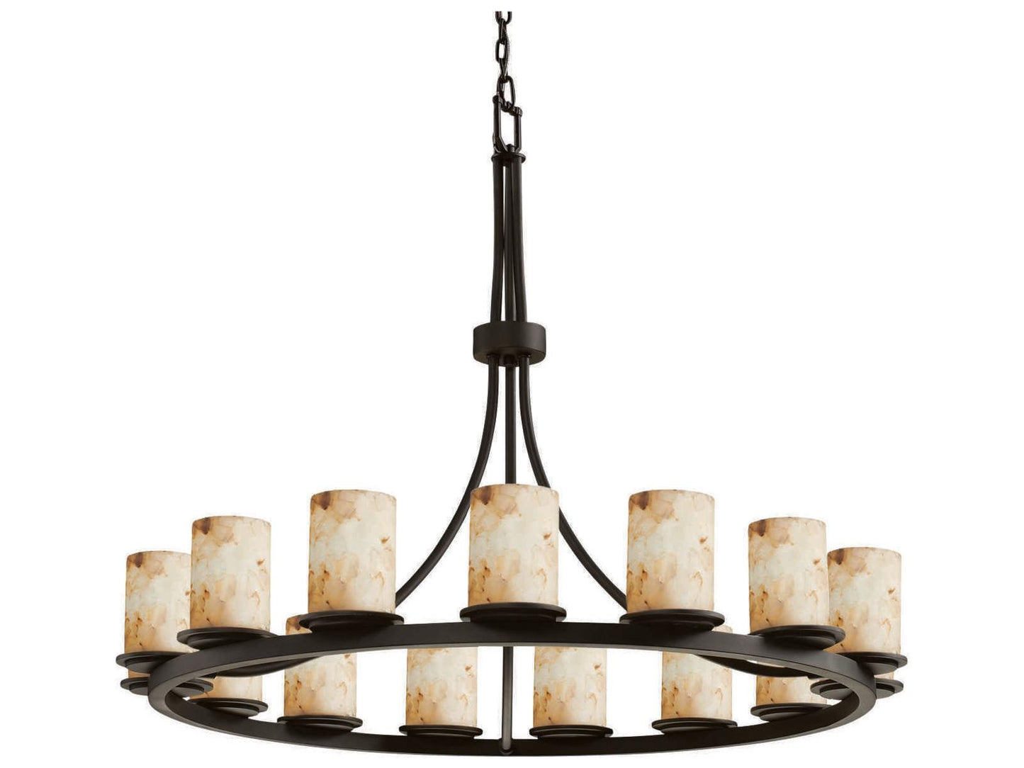 Justice Design Group Alabaster Rocks 21-Light Cylinder Chandelier