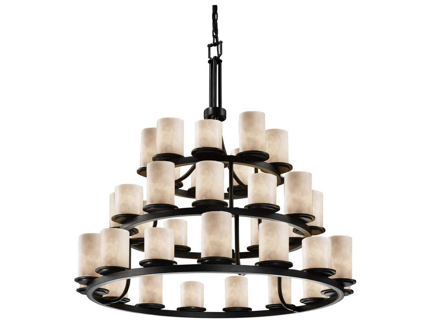 Justice Design Group Clouds 36-Light Cylinder Tiered Chandelier