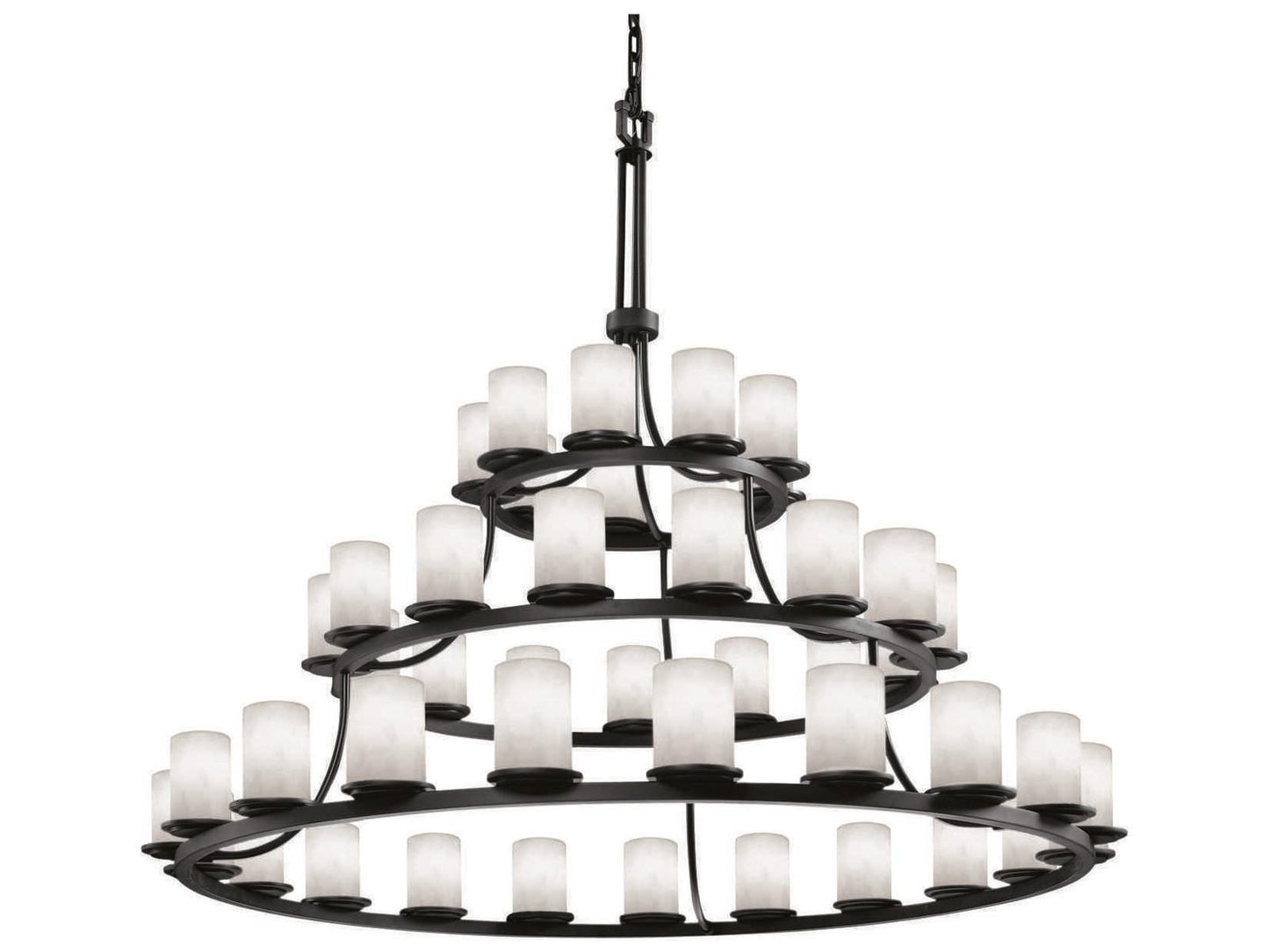 Justice Design Group 45-Light Clouds Cylinder Tiered Chandelier