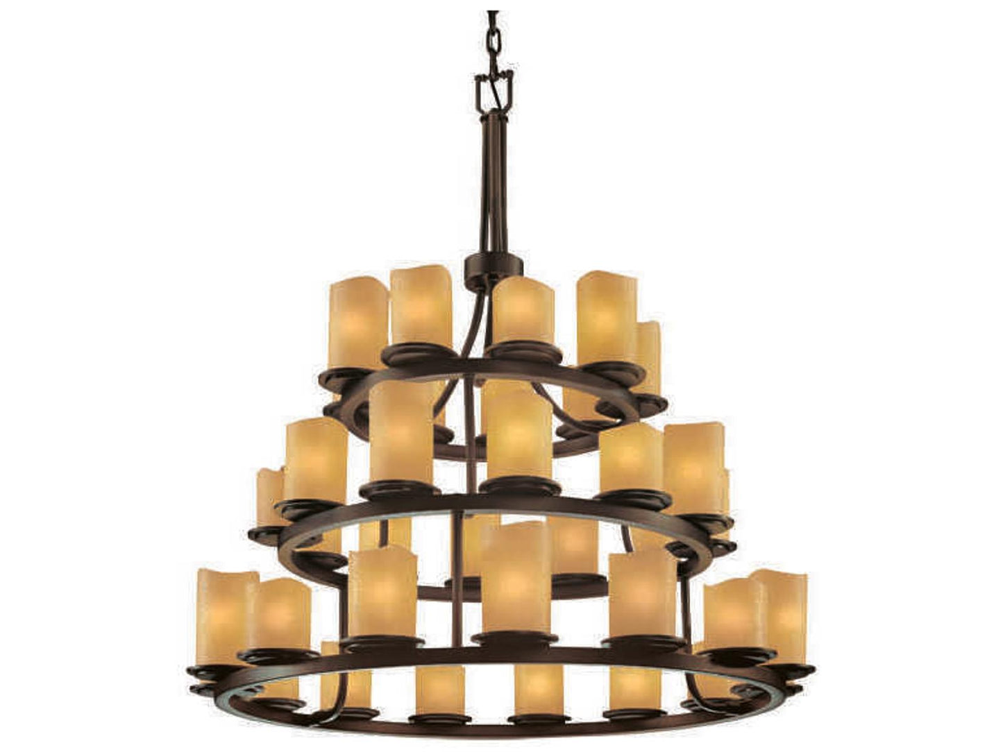 Justice Design Group 36-Light Candlearia Cylinder Tiered Chandelier
