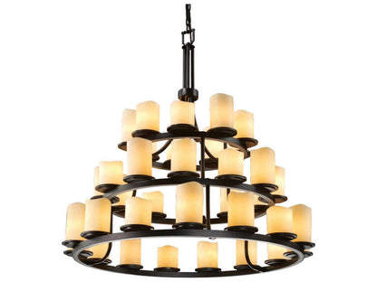 Justice Design Group 36-Light Candlearia Cylinder Tiered Chandelier