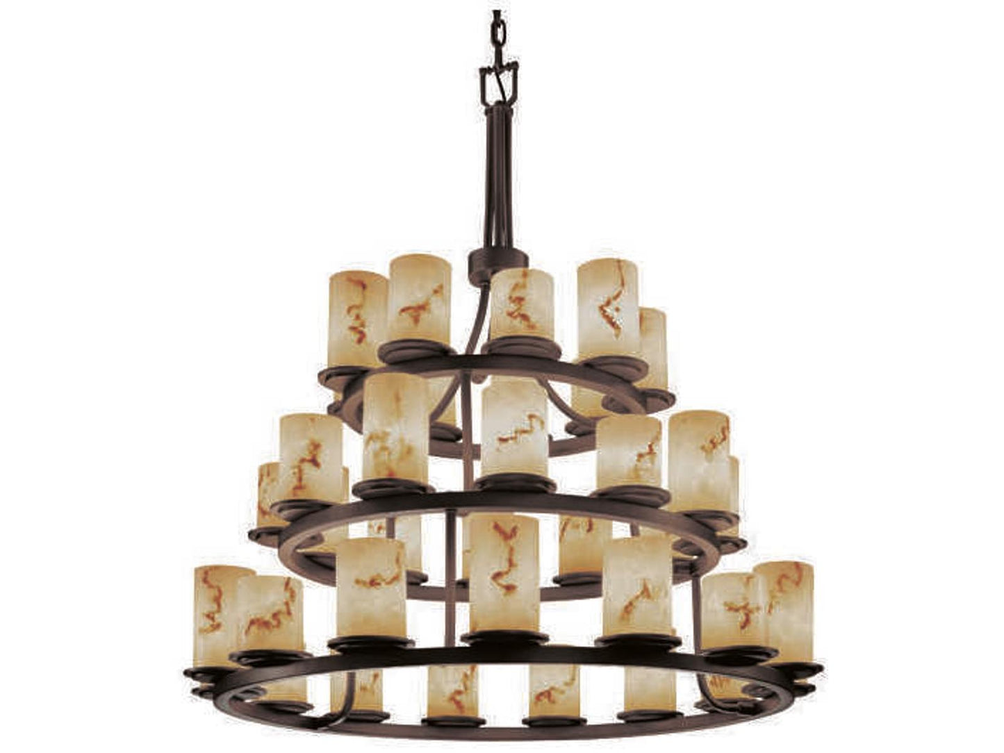 Justice Design Group Lumenaria 36-Light Cylinder Tiered Chandelier