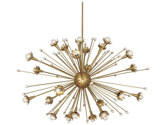 Jonathan Adler 24-Light Giant Sputnik Chandelier in Antique Brass