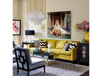 Jonathan Adler Vienna 4-Light Modern Brass Candelabra Chandelier