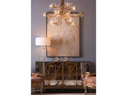 John Richard 16-Light Leah Chandelier with Antique Gold Finish and Crystal Buds