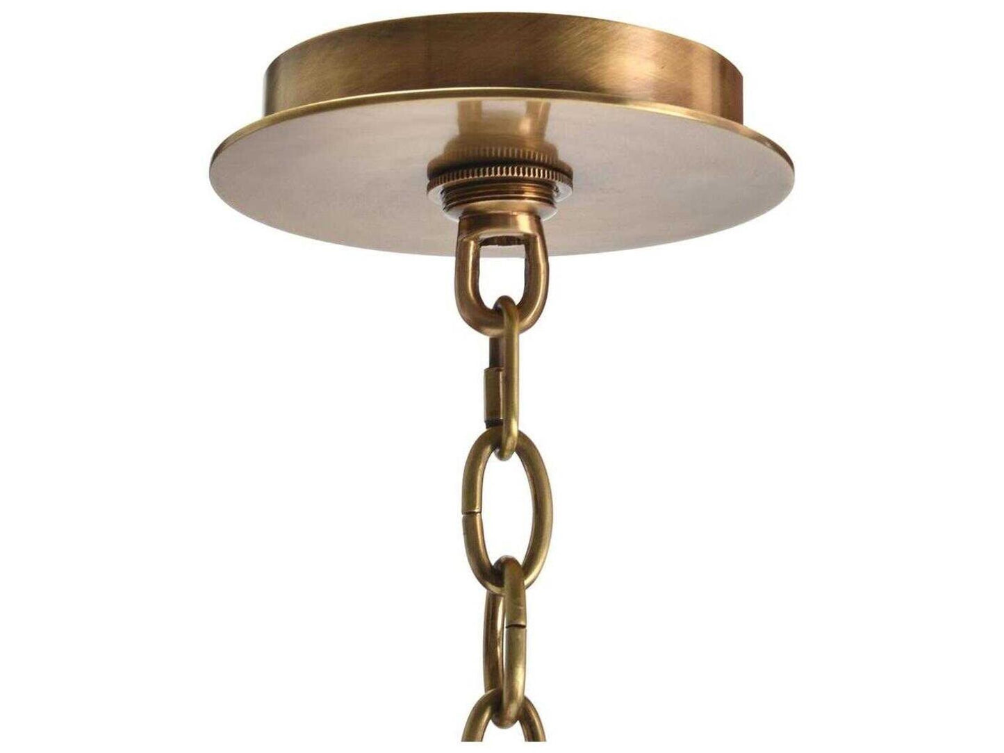 John Richard 6-Light Acrylic Framed Arm Chandelier in Antique Brass