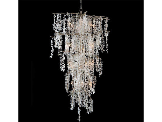 John Richard Shiro Noda 21-Light Dramatic Glass Cluster Chandelier in Champagne Finish