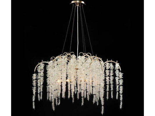John Richard 6-Light Cascading Crystal Chandelier in Antique Silver Leaf
