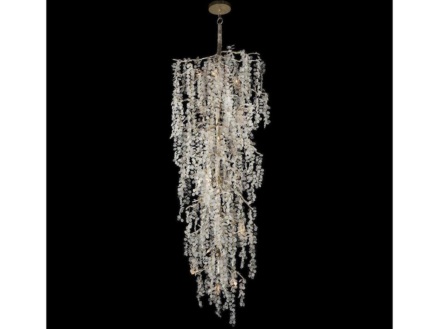 John Richard 15-Light Shiro-Noda Chandelier with Crystal Clusters in Champagne