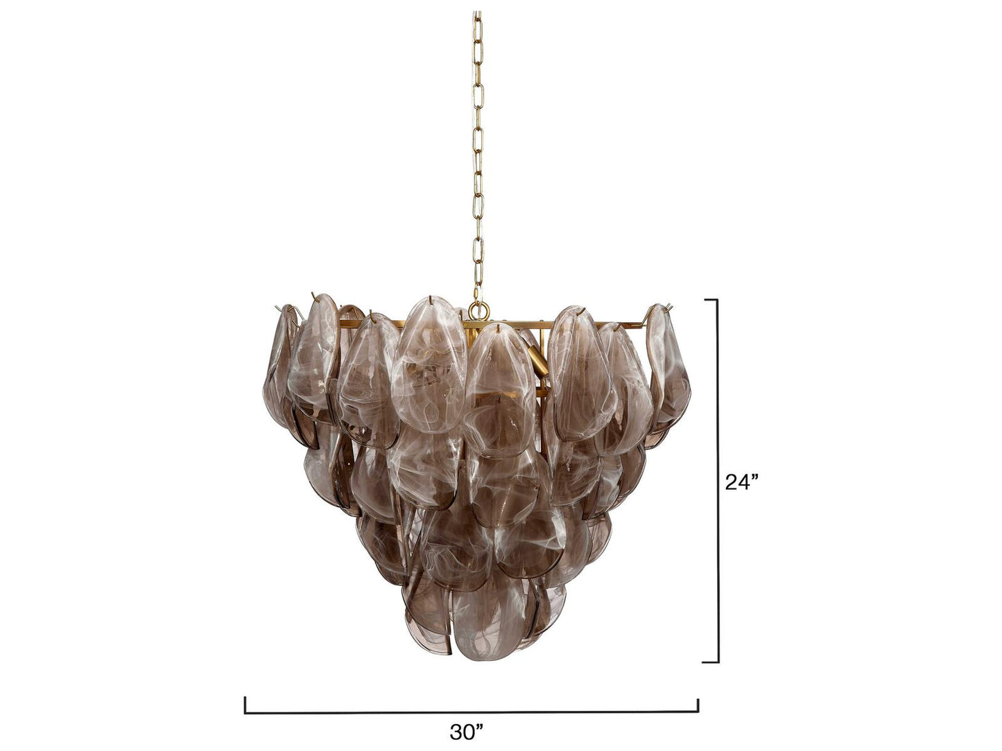 Jamie Young 10-Light Magnolia Chandelier in Smoke Grey Brass