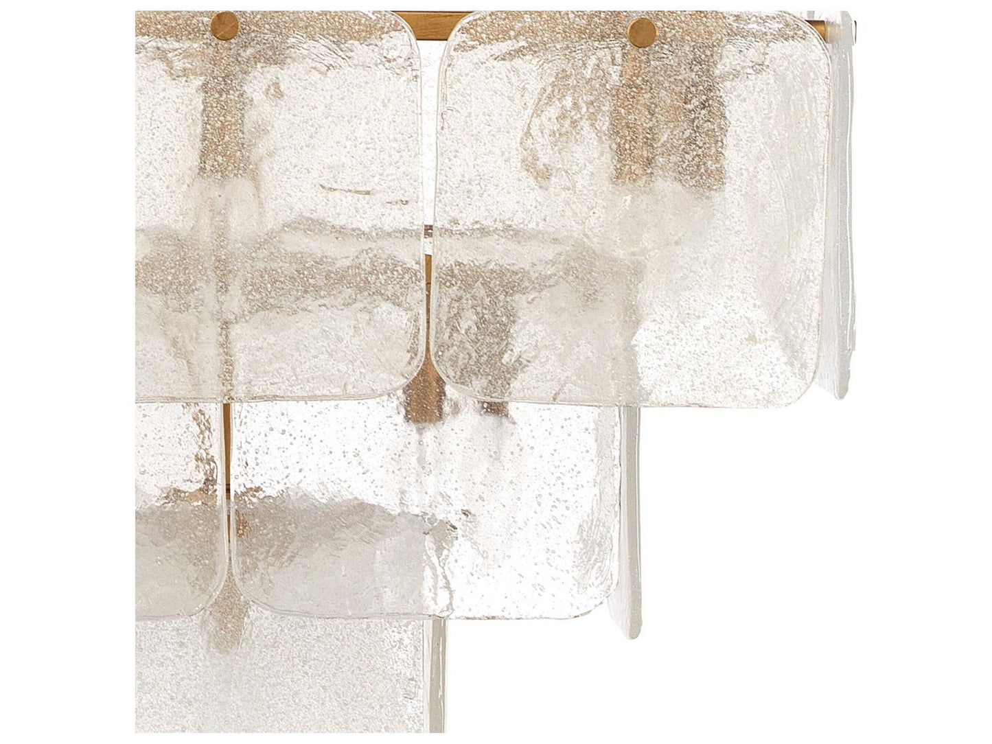 Jamie Young Perignon 24-Light Chandelier with Melted Ice Glass in Antique Brass