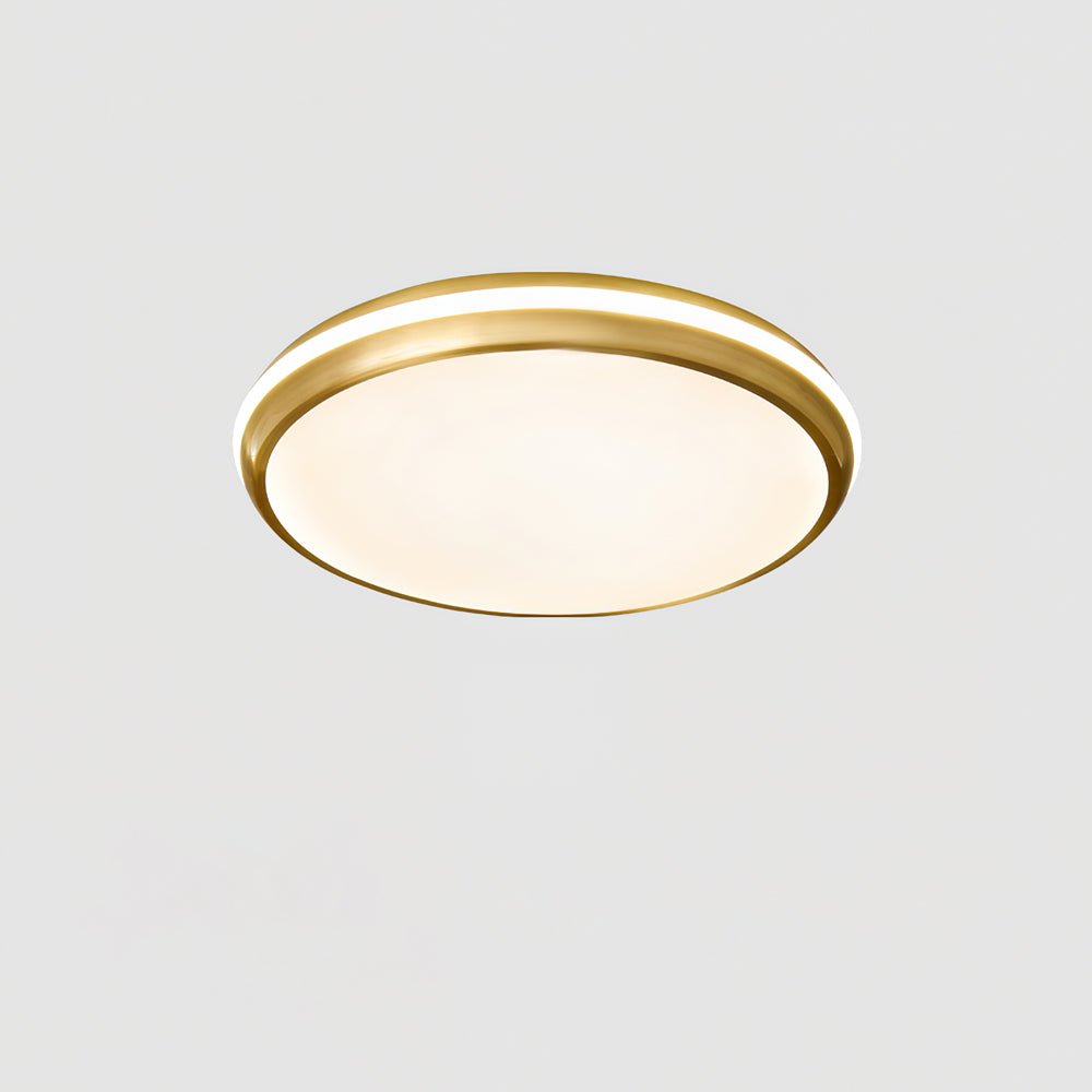 Jameson Ceiling Light ∅ 16.9″ x H 1.8″ / Dia 43cm x H 4.5cm / Brass & White / Warm Light Ceiling lamp