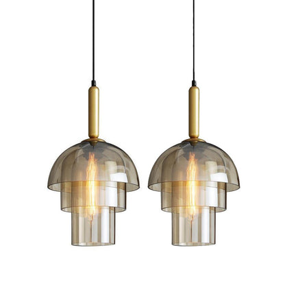 Jolly Pendant Lamp Model B 2 heads: ∅ 11.8″ x H 13″ / Cognac Pendant light