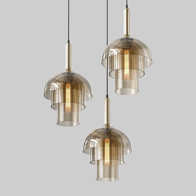 Jolly Pendant Lamp Model B 3 heads: ∅ 11.8″ x H 17″ / Cognac Pendant light