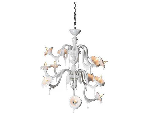 Karman Au-revoir 11-Light White Opalinen LED Chandelier by Matteo Ugolini