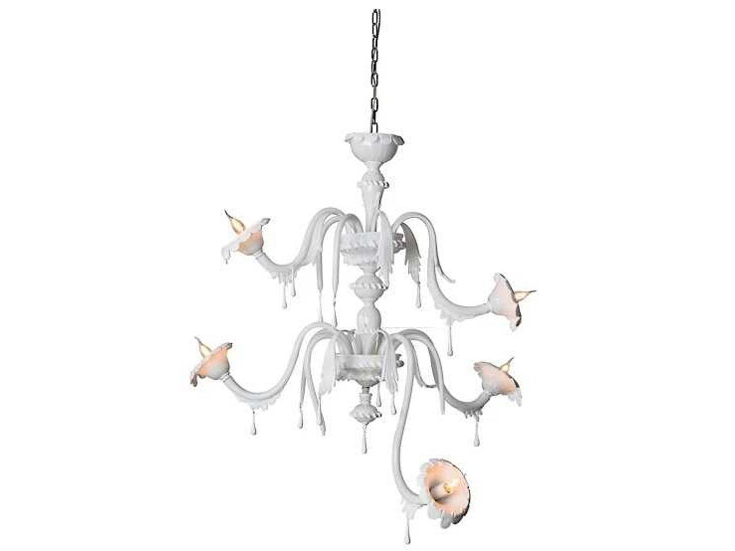 Karman 5-Light Au-revoir White Opalinen Chandelier