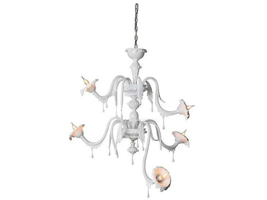 Karman 5-Light Au-revoir White Opalinen Chandelier