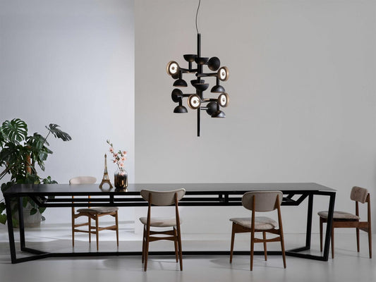 Karman Sibilla 16-Light Geometric Chandelier in Black