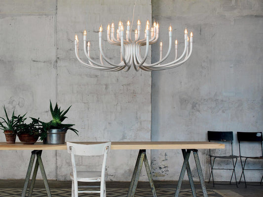 Karman Snoob 32-Light Chandelier in White Aluminum