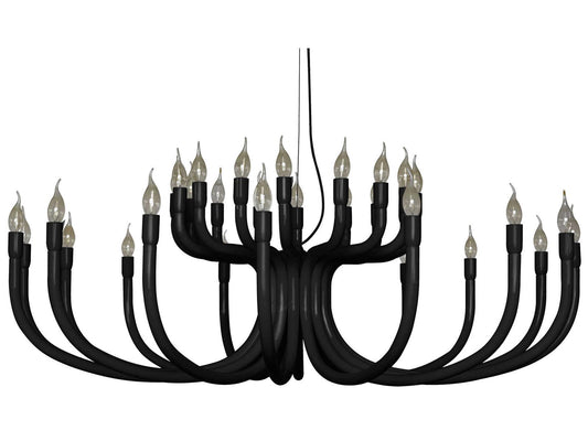 Karman 32-Light Snoob Chandelier in Matte Black Aluminum