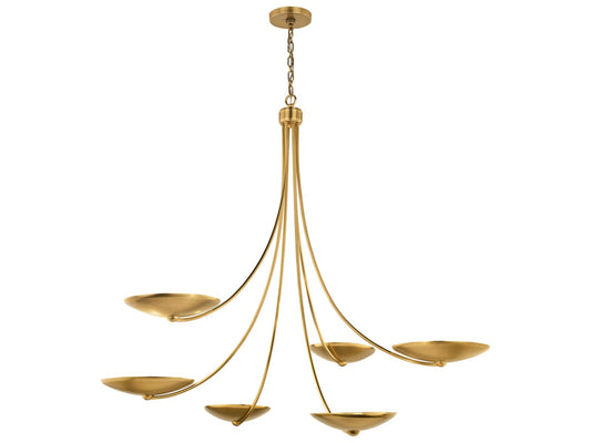 Kichler Palmela 6-Light Champagne Bronze Lacquered Brass LED Bowl Chandelier