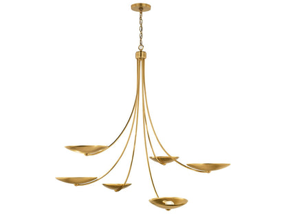 Kichler Palmela 6-Light Champagne Bronze Lacquered Brass LED Bowl Chandelier