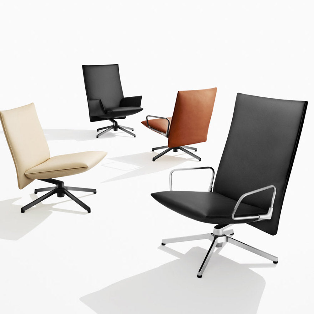 Pilot Swivel High Back Lounge, Upholstered Arms
