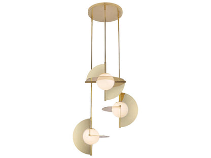 Kuzco Lighting Scorpio LED Chandelier in Metallic Brass and Opal Glass