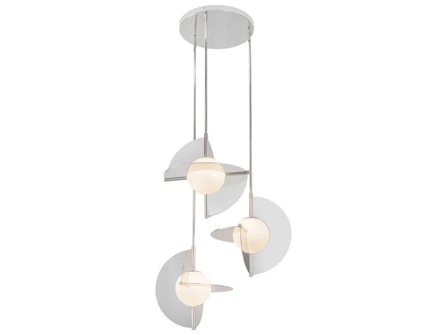 Kuzco Lighting Scorpio Polished Nickel Geometric LED Chandelier with Opal Glass